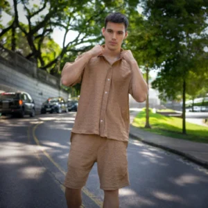 Conjunto Olavarria Crepe Tostado