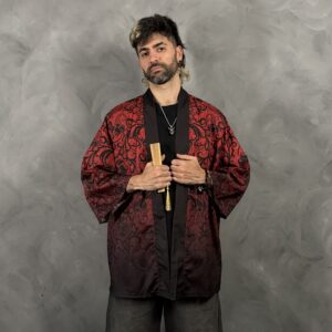 Haori Samurái Lobo Carmesí