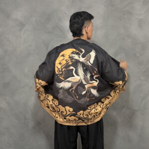 Haori Grullas Luna Dorada