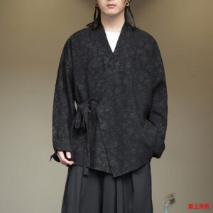 Haori Negro Minimal Texturado