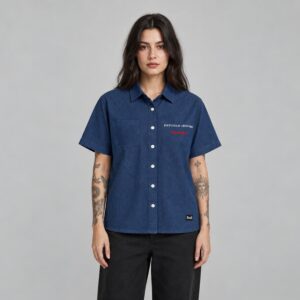 Camisa Gloom — Modelo · frente sobre fondo gris
