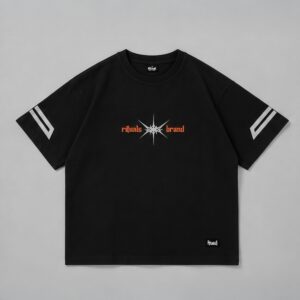 Remera boxy Error negro Rituals — Prenda · frente sobre fondo gris