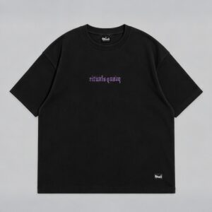 Remera boxy Soul negro Rituals — Prenda · frente sobre fondo gris