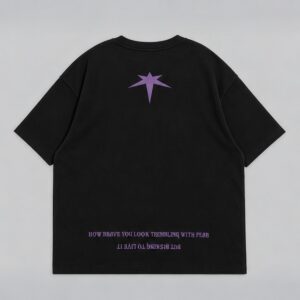 Remera boxy Soul negro Rituals — Prenda · espalda sobre fondo gris