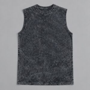 Musculosa Over al corte Acid Wash Gris Ribar — Prenda · frente sobre fondo gris