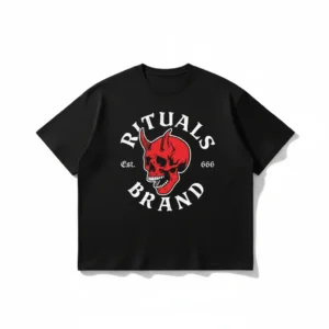 Remera boxy Skull Negra Rituals