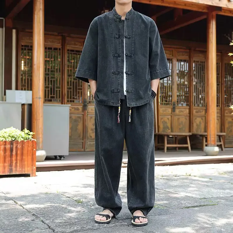 Chaqueta de jean lisa oriental Negra - Imagen 4