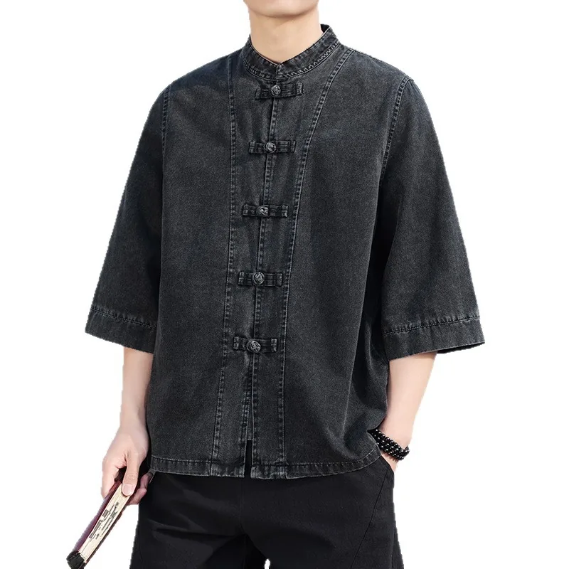 Chaqueta de jean lisa oriental Negra - Imagen 2