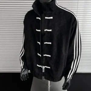 Chaqueta de Gamuza Deportiva Negra