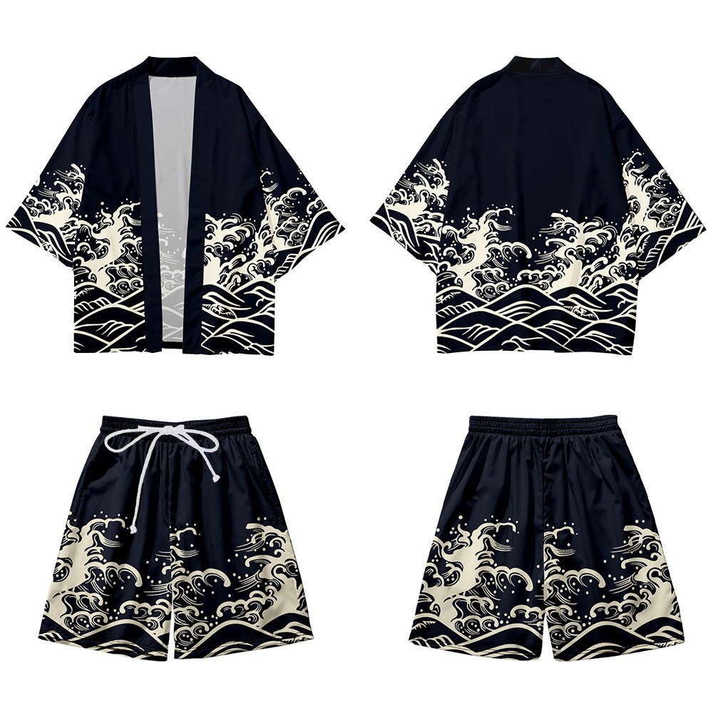Conjunto Haori y Short Marea Azul
