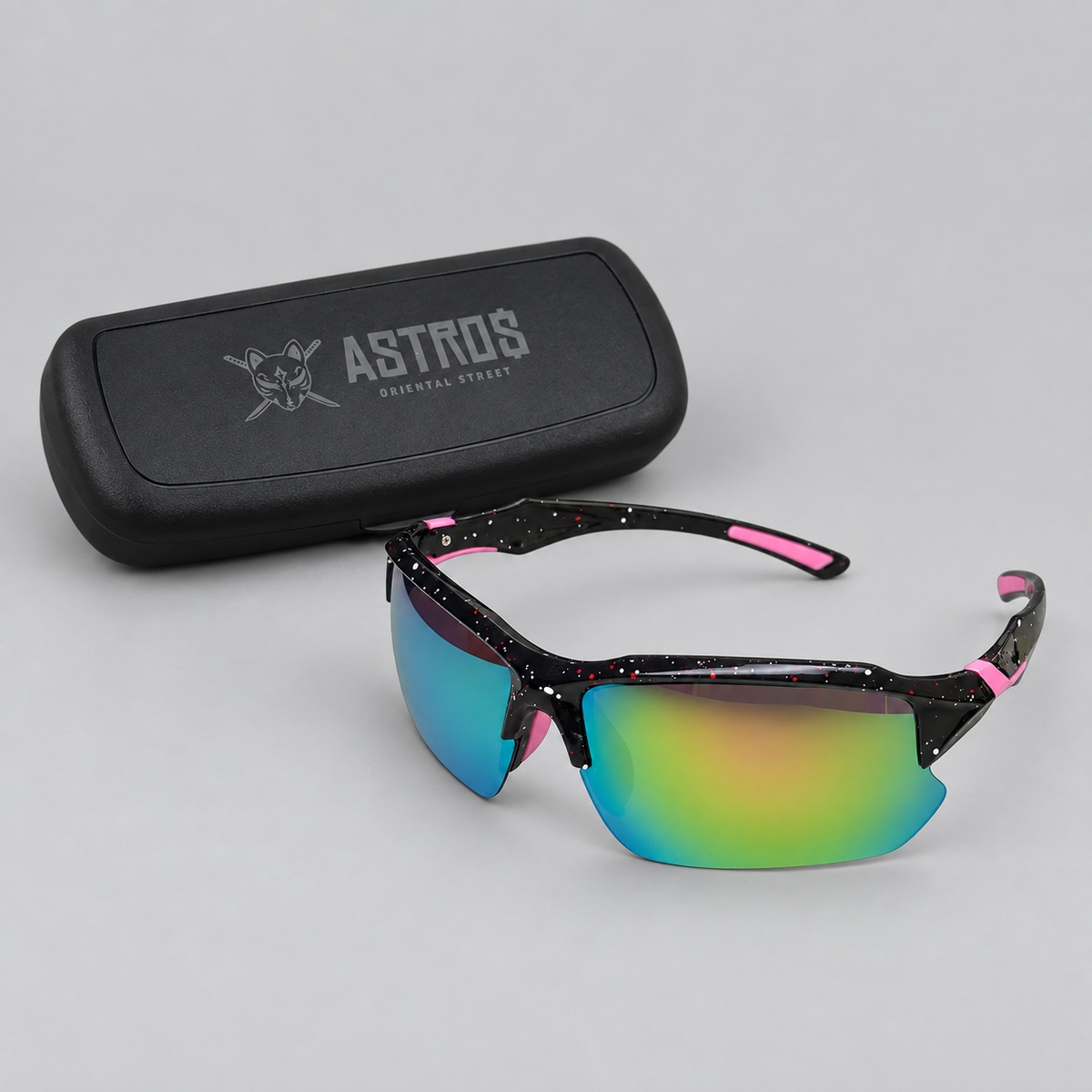 Gafas Cross Black & Pink con estuche negro grande