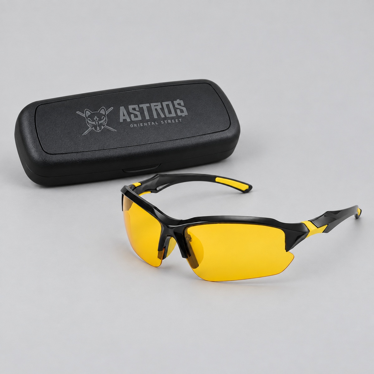 Gafas Cross Black & Yellow con estuche negro grande