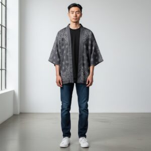 Haori Bandana Grey – Estampa Urbana Unisex