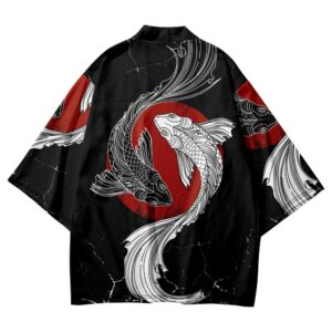 Haori Koi Yin Yang Black