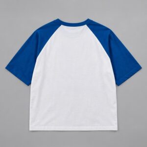 Remera Raglan Boxy Fit Vieja Scul Crew Azul — Prenda · espalda sobre fondo gris