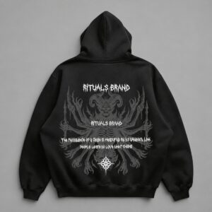 Hoodie Over Abyss Ritual — Foto secundaria sobre fondo gris