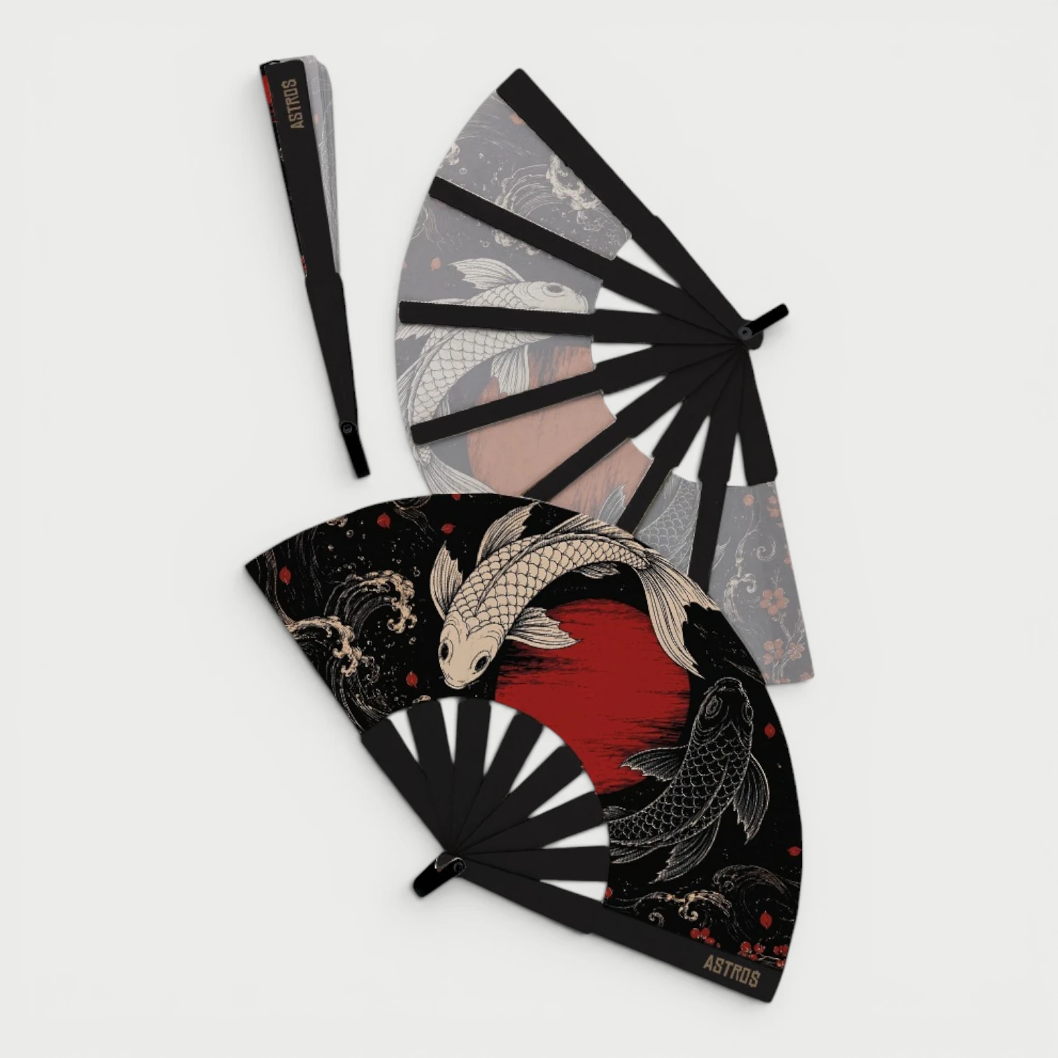 Abanico Koi Red Moon con funda