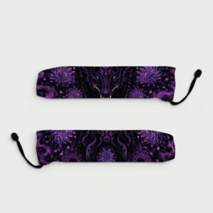 Abanico Oni nebula violeta con funda