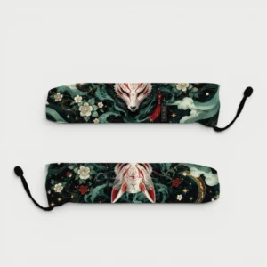 Abanico Kitsune Green con funda