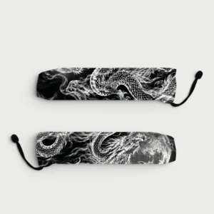 Abanico Dragon Blanco con funda