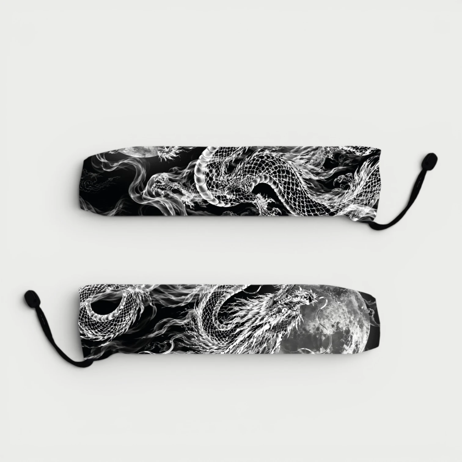 Abanico Dragon Blanco con funda - Imagen 2
