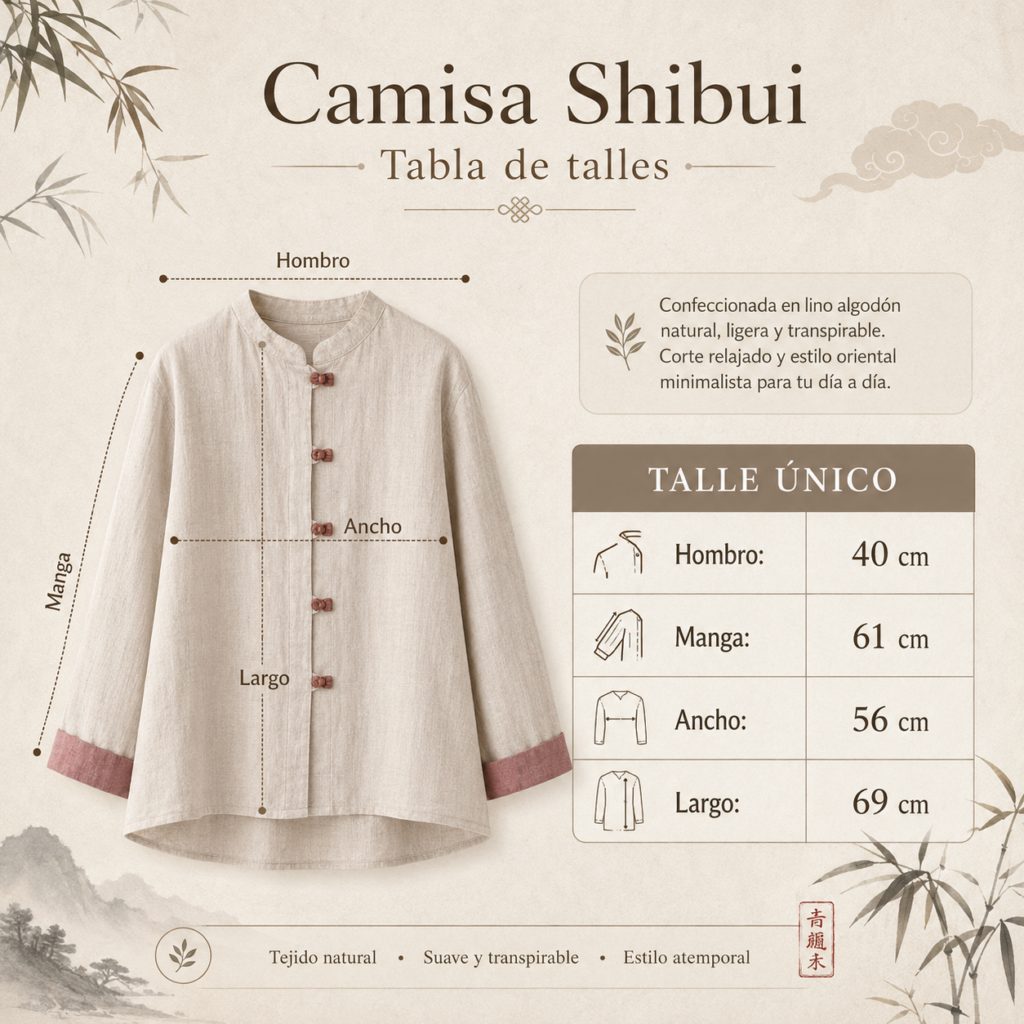 Medidas de Camisa Shibui Arena