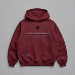 Hoodie Devil Oversize Rojo — Portada sobre fondo gris
