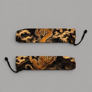 Abanico Koga Tiger con funda - fondo gris