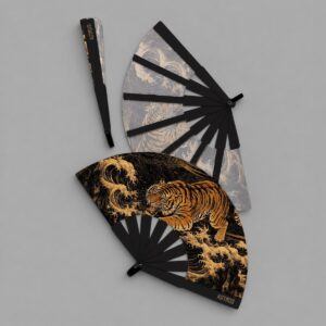 Abanico Koga Tiger con funda - fondo gris