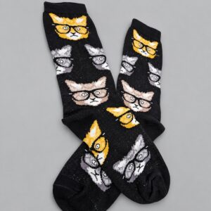 Medias Gatos con lentes CNT — Vista adicional sobre fondo gris