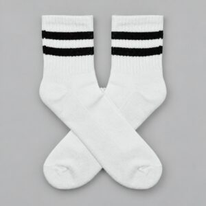 Medias Tenis blancos altos linea negra CNT — Vista principal sobre fondo gris