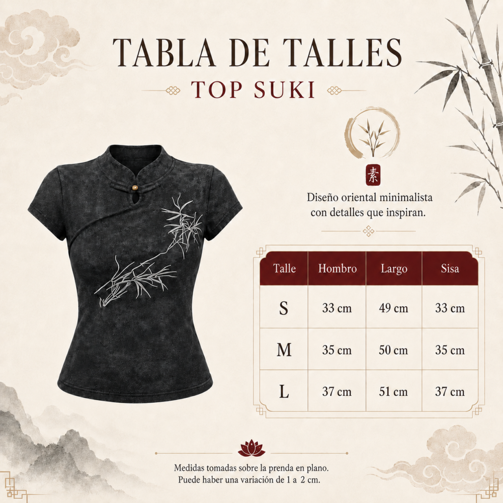 Medidas de Remera Top Heiying