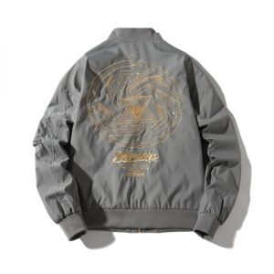 Chaqueta Bomber Sinners Cyber Retro Bordada Gris