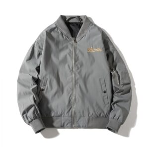 Chaqueta Bomber Sinners Cyber Retro Bordada Gris