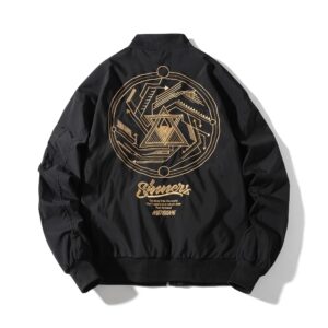 Chaqueta Bomber Sinners Cyber Retro Bordada negra