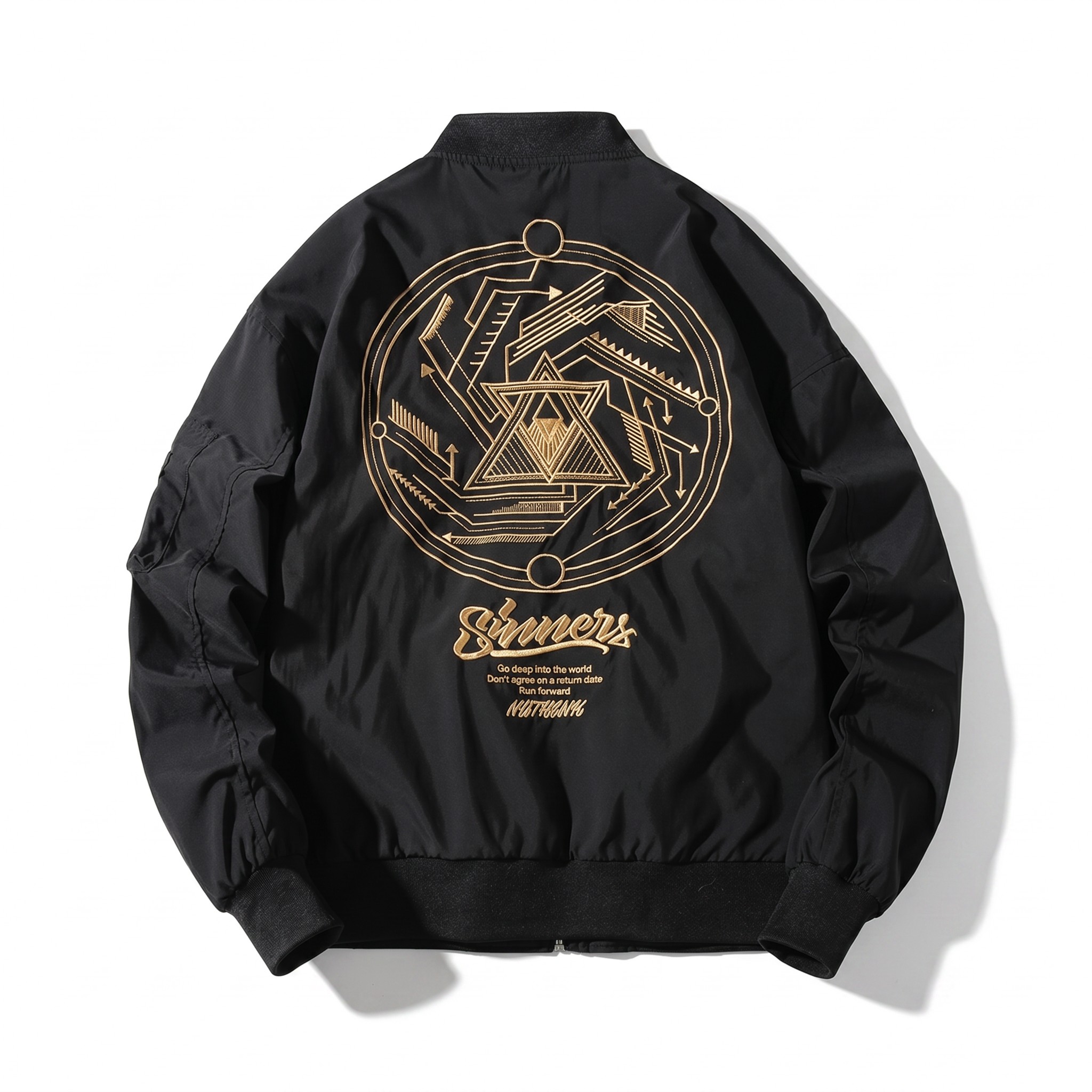 Chaqueta Bomber Sinners Cyber Retro Bordada negra - Imagen 2