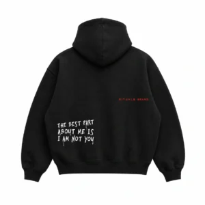 Hoodie Boxy Three Faces black