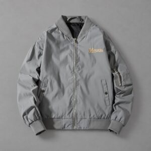 Chaqueta Bomber Sinners Cyber Retro Bordada Gris