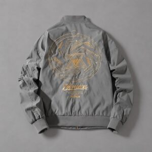 Chaqueta Bomber Sinners Cyber Retro Bordada Gris