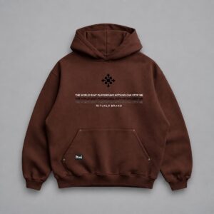 Hoodie Devil Over Chocolate — Foto secundaria sobre fondo gris