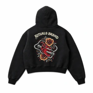 Hoodie Boxy Sacred Heart black