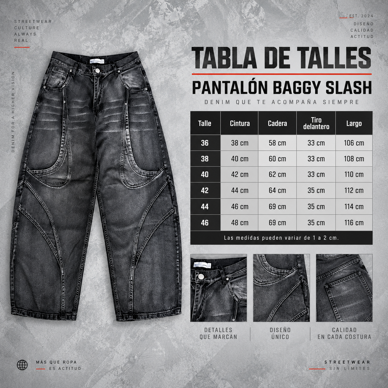 Pantalón Baggy Slash - Imagen 5