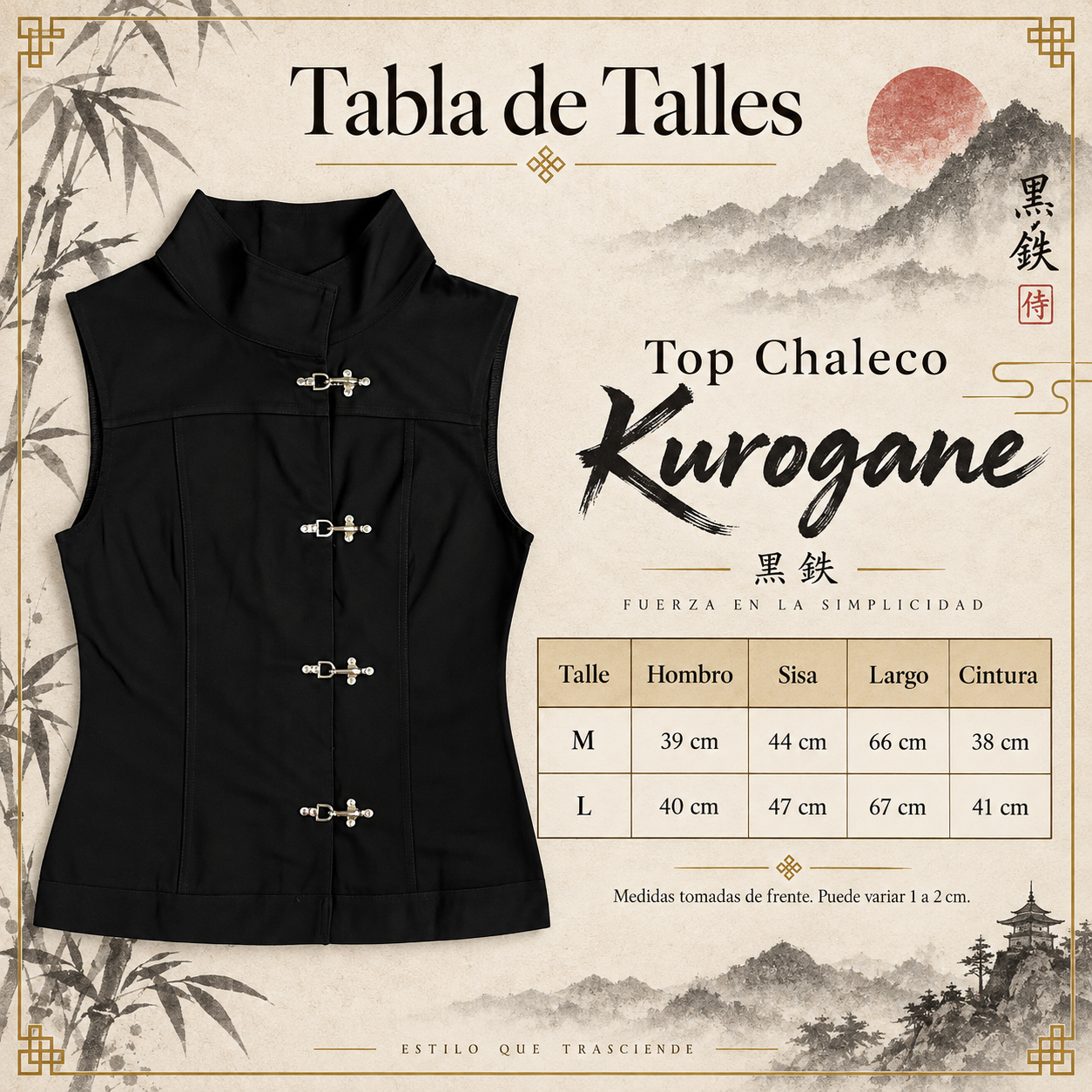 Top Chaleco Kurogane - Imagen 5