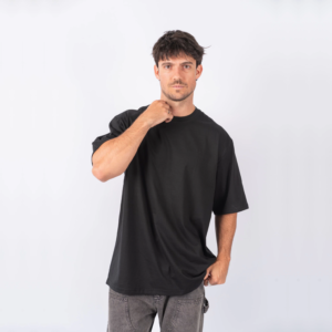 Remera Oversize Algodón 20.1 Negra KTX