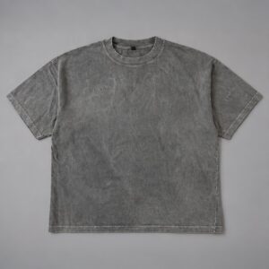 Remera Boxyfit Gris Washed Blanks — Prenda · frente sobre fondo gris