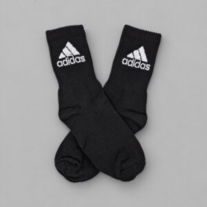 Medias Adidas Logo Clasic Negra — Vista principal sobre fondo gris