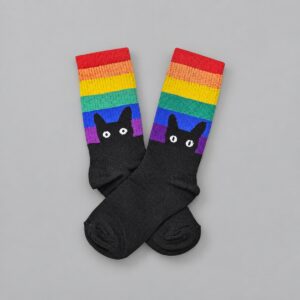 Medias Gatito Pride CSK — Vista principal sobre fondo gris