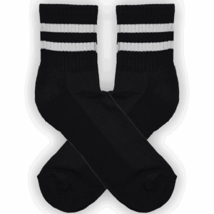 Medias Tenis Alta Negra Linea Blanco CNT